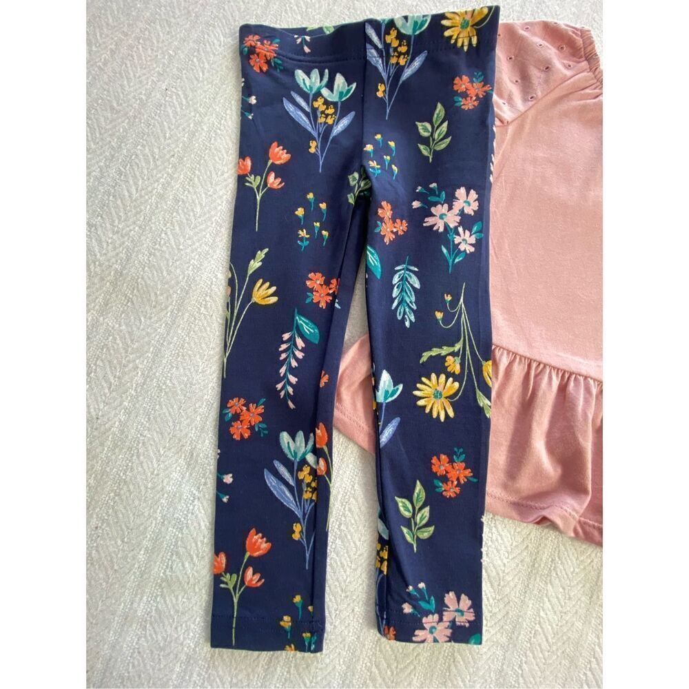 CARTER’S Girl’s 2T Peplum Tee & Floral Leggings Set - Picture 4 of 7